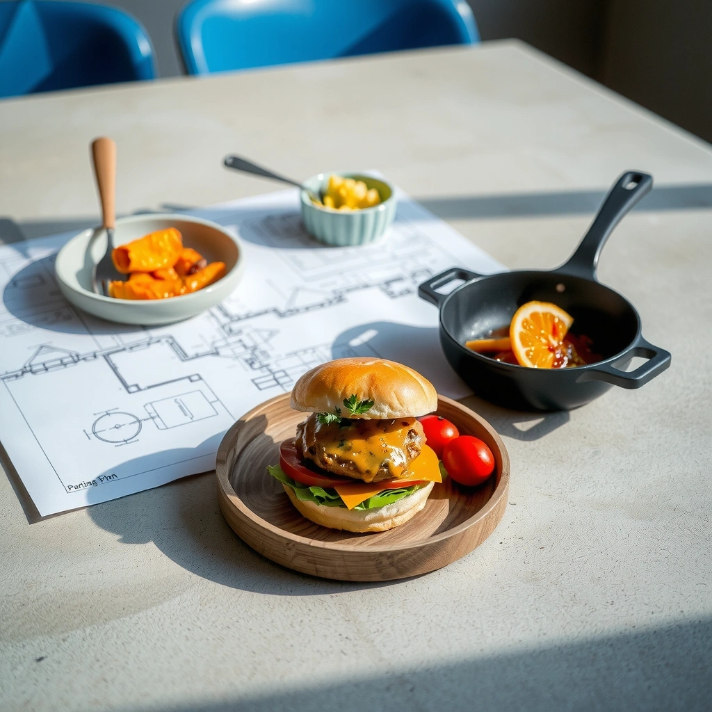 Ernährungsplan auf Beton